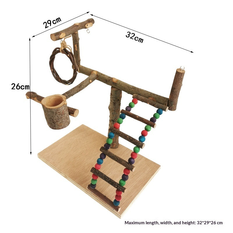 Solid Wood Parrot Stand Training Rack