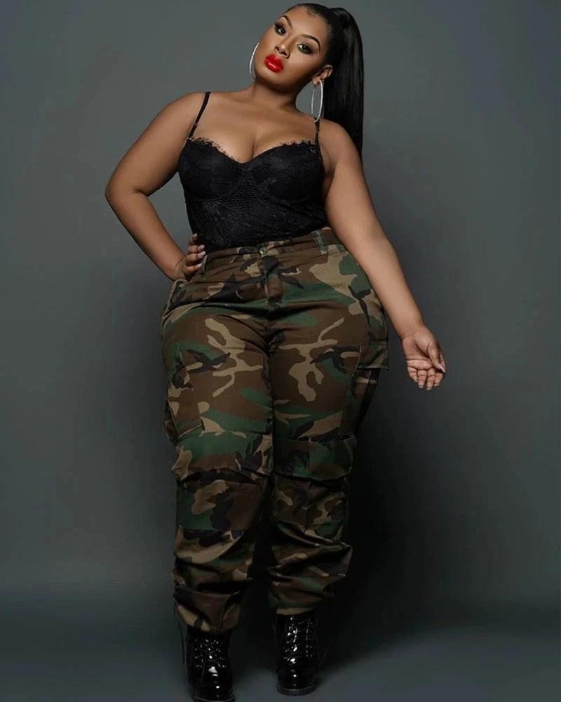 Street Leisure cargo camouflage Plus Size Pants