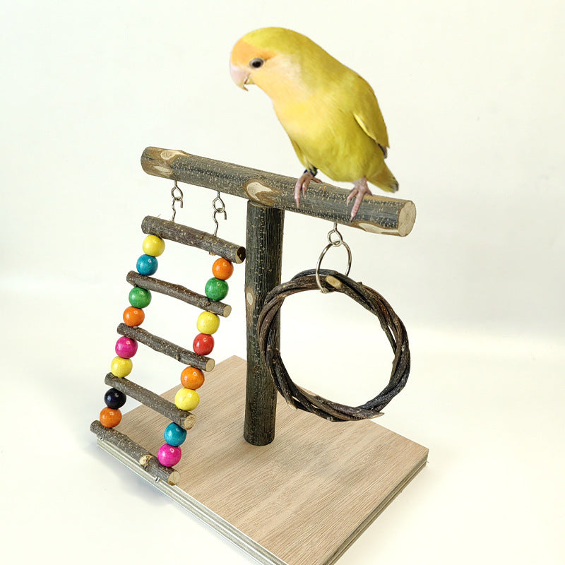 Solid Wood Parrot Stand Training Rack