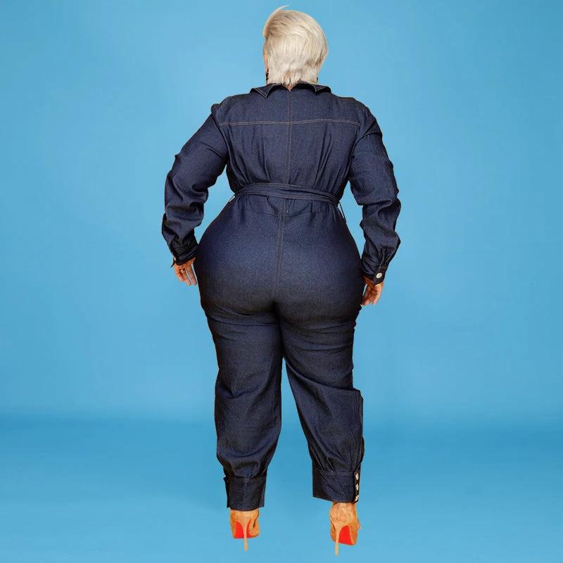 Romper Plus Size Women Denim Jumpsuit