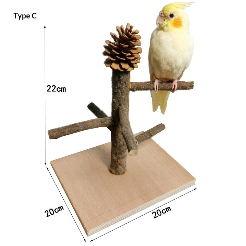 Solid Wood Parrot Stand Training Rack