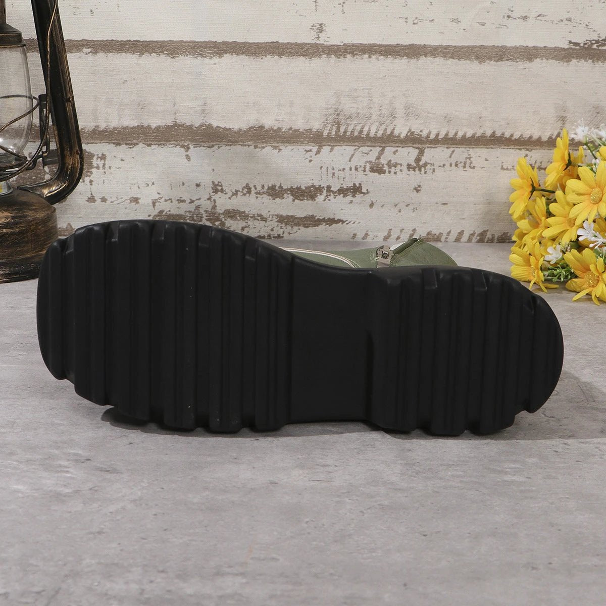 Women's Three-layer Platform Plus Round Toe Patchwork Retro Cool Martin Boots