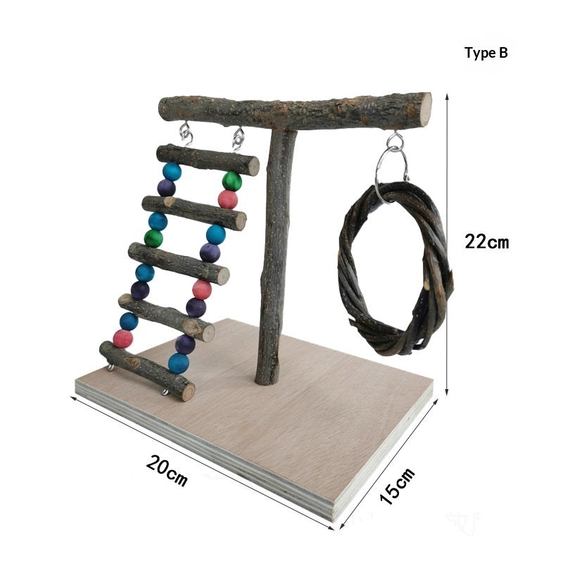 Solid Wood Parrot Stand Training Rack