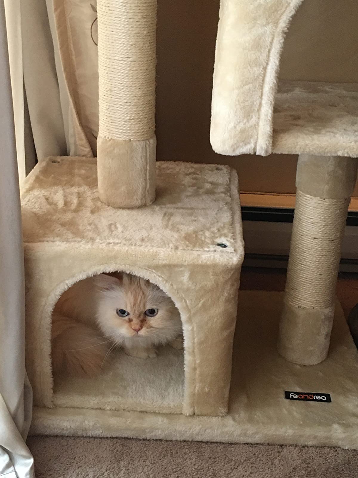 Cat Tree for Large Cats, 2 Cozy Plush Condos and Sisal Posts