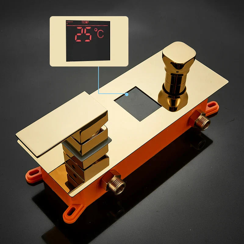 DecorBites™ Gold Digital Display Shower System with Tub Spout