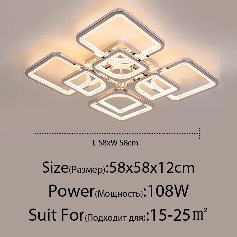 DecorBites™ LED Chandelier: Remote Dimmable Indoor Lighting for Bedroom, Restaurant, Living Room