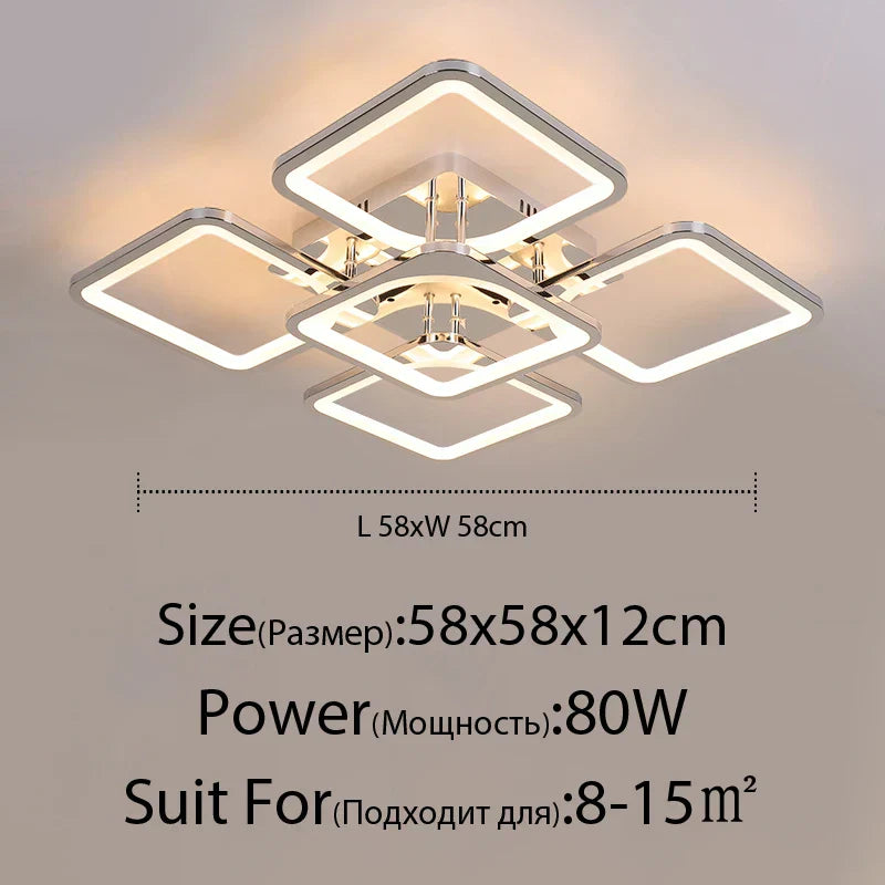 DecorBites™ LED Chandelier: Remote Dimmable Indoor Lighting for Bedroom, Restaurant, Living Room