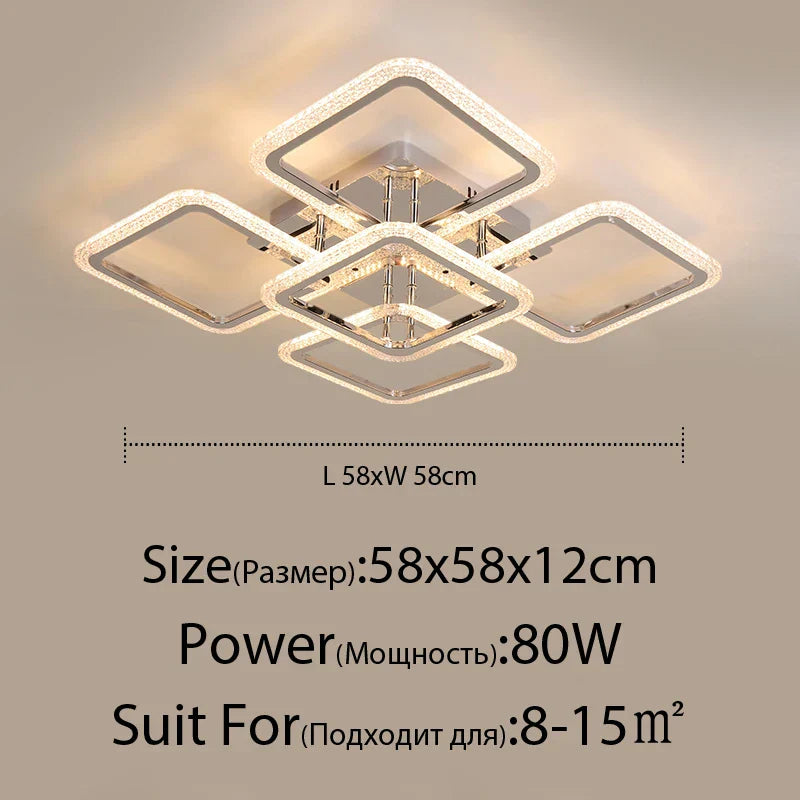 DecorBites™ LED Chandelier: Remote Dimmable Indoor Lighting for Bedroom, Restaurant, Living Room