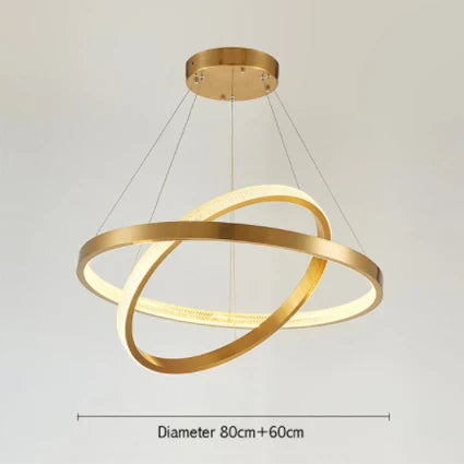 DecorBites™ Gold Circle Chandelier Creative LED Lighting Modern Indoor Fixtures