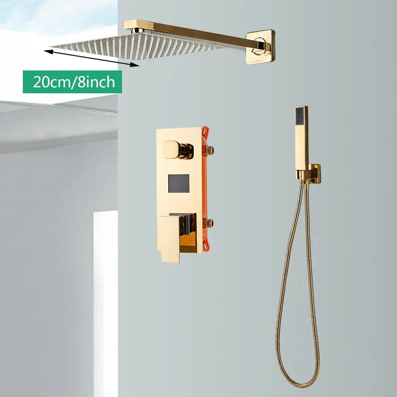 DecorBites™ Gold Digital Display Shower System with Tub Spout
