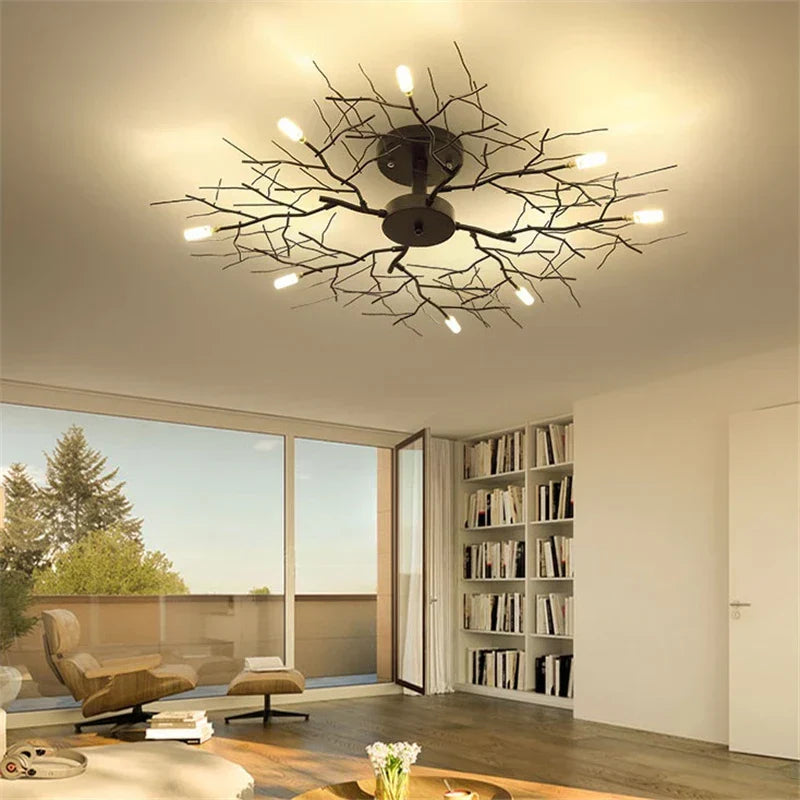 DecorBites™ LED Branch Iron Ceiling Lamp for Bedroom & Living Room Decor