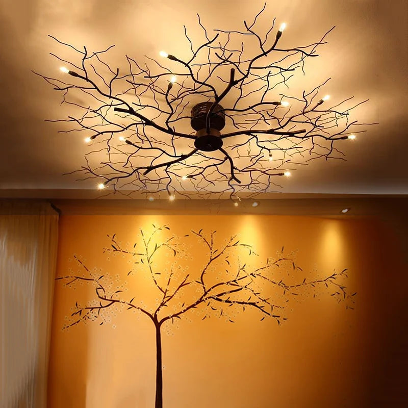 DecorBites™ LED Branch Iron Ceiling Lamp for Bedroom & Living Room Decor