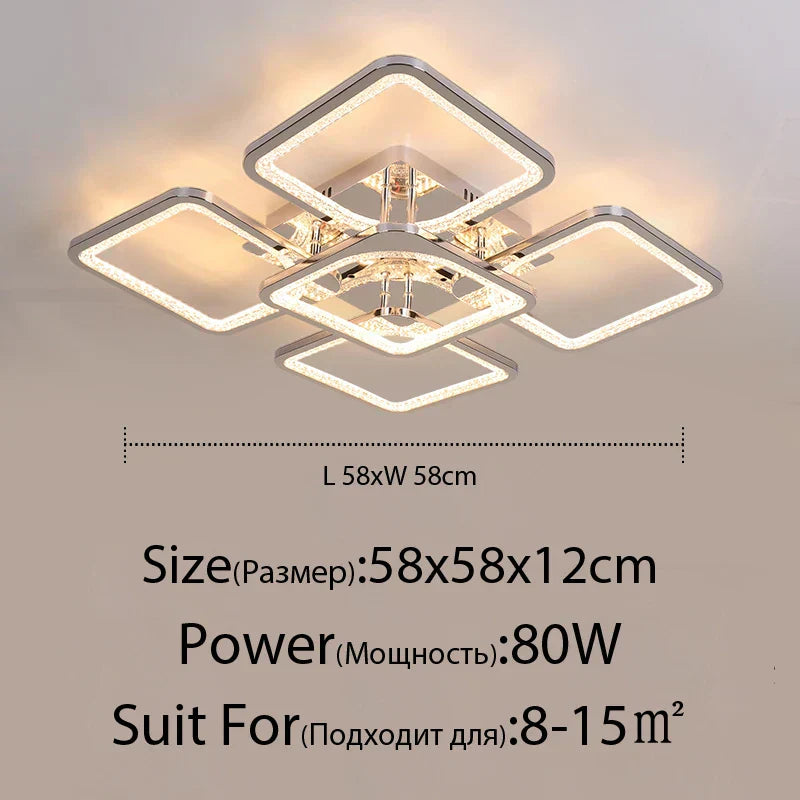 DecorBites™ LED Chandelier: Remote Dimmable Indoor Lighting for Bedroom, Restaurant, Living Room