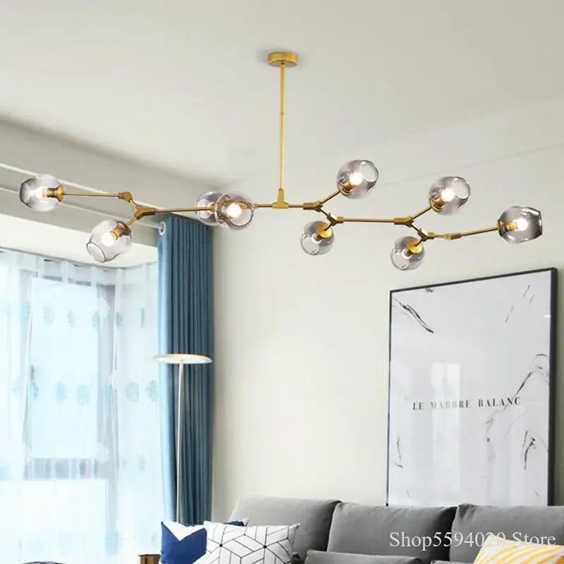 DecorBites™ LED Ball Chandelier: Modern Glass Kitchen Pendant Light Fixture