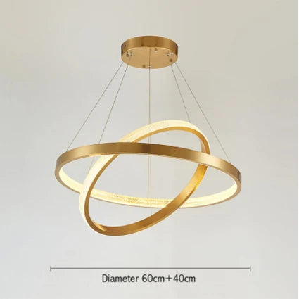 DecorBites™ Gold Circle Chandelier Creative LED Lighting Modern Indoor Fixtures