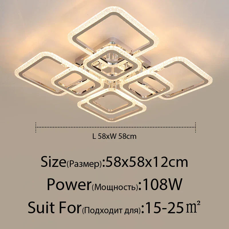 DecorBites™ LED Chandelier: Remote Dimmable Indoor Lighting for Bedroom, Restaurant, Living Room