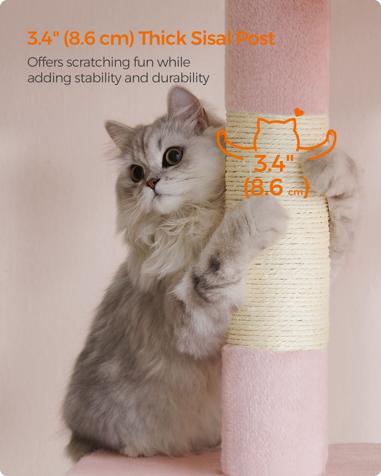 33.1-Inch Cat Tower for Large Cats up to 16 lb