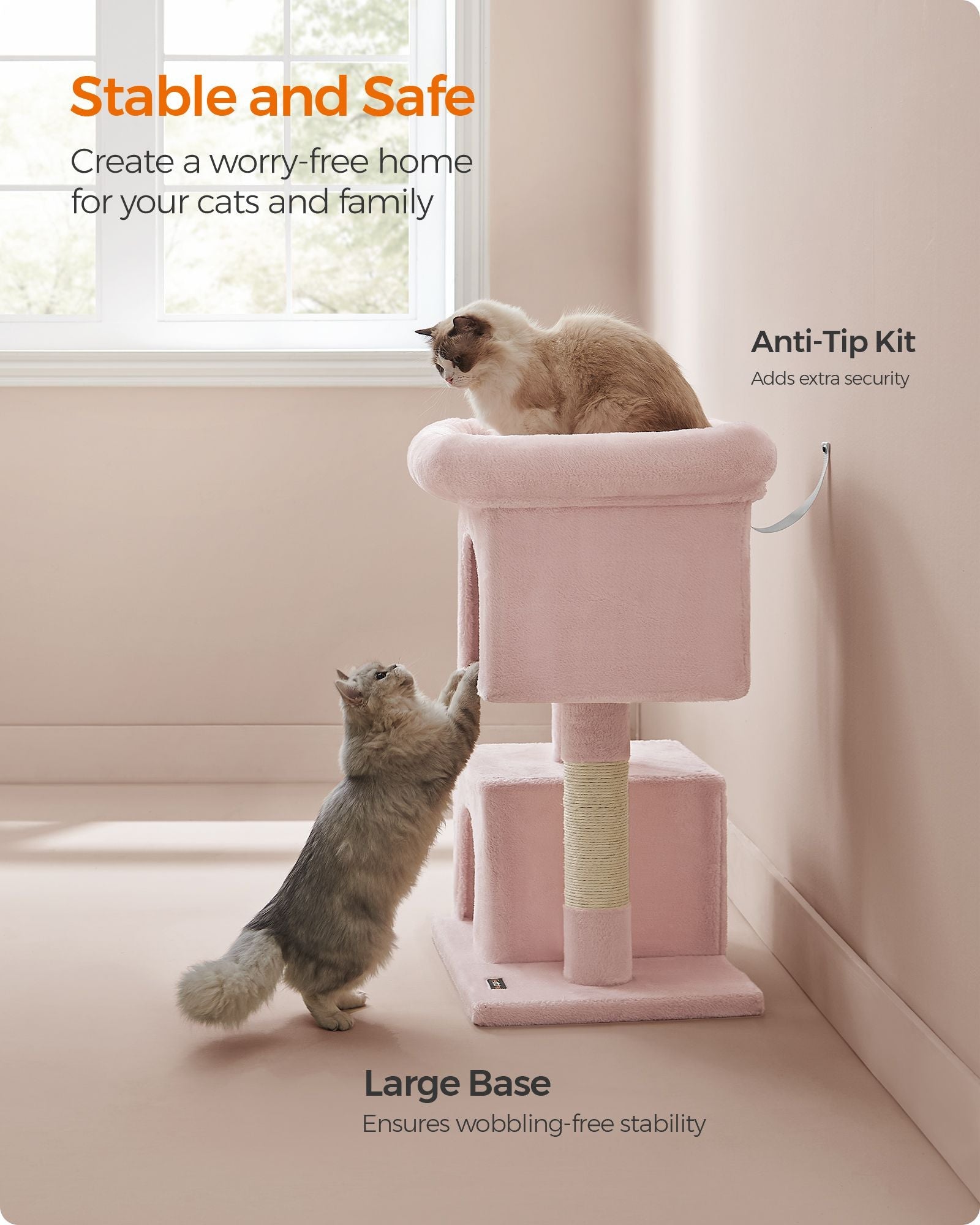 33.1-Inch Cat Tower for Large Cats up to 16 lb