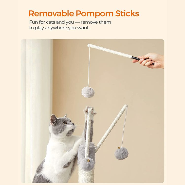 Cat Tree, Small Cat Tower for Indoor Cats, Kittens, Multi-Level Plush Cat Condo, 16.5 x 12.6 x 46.5 In