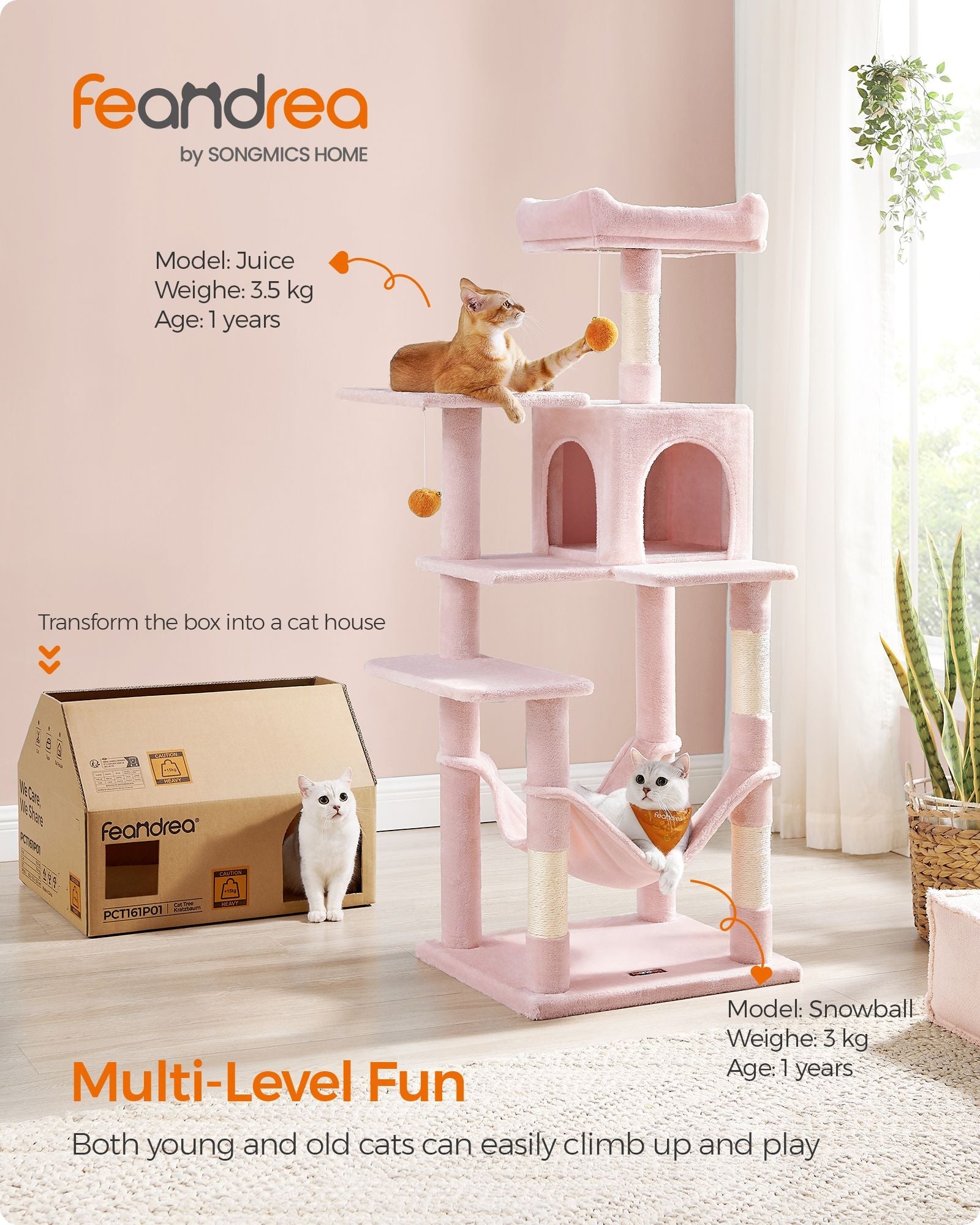 56.3-Inch Cat Tree for Indoor Cats