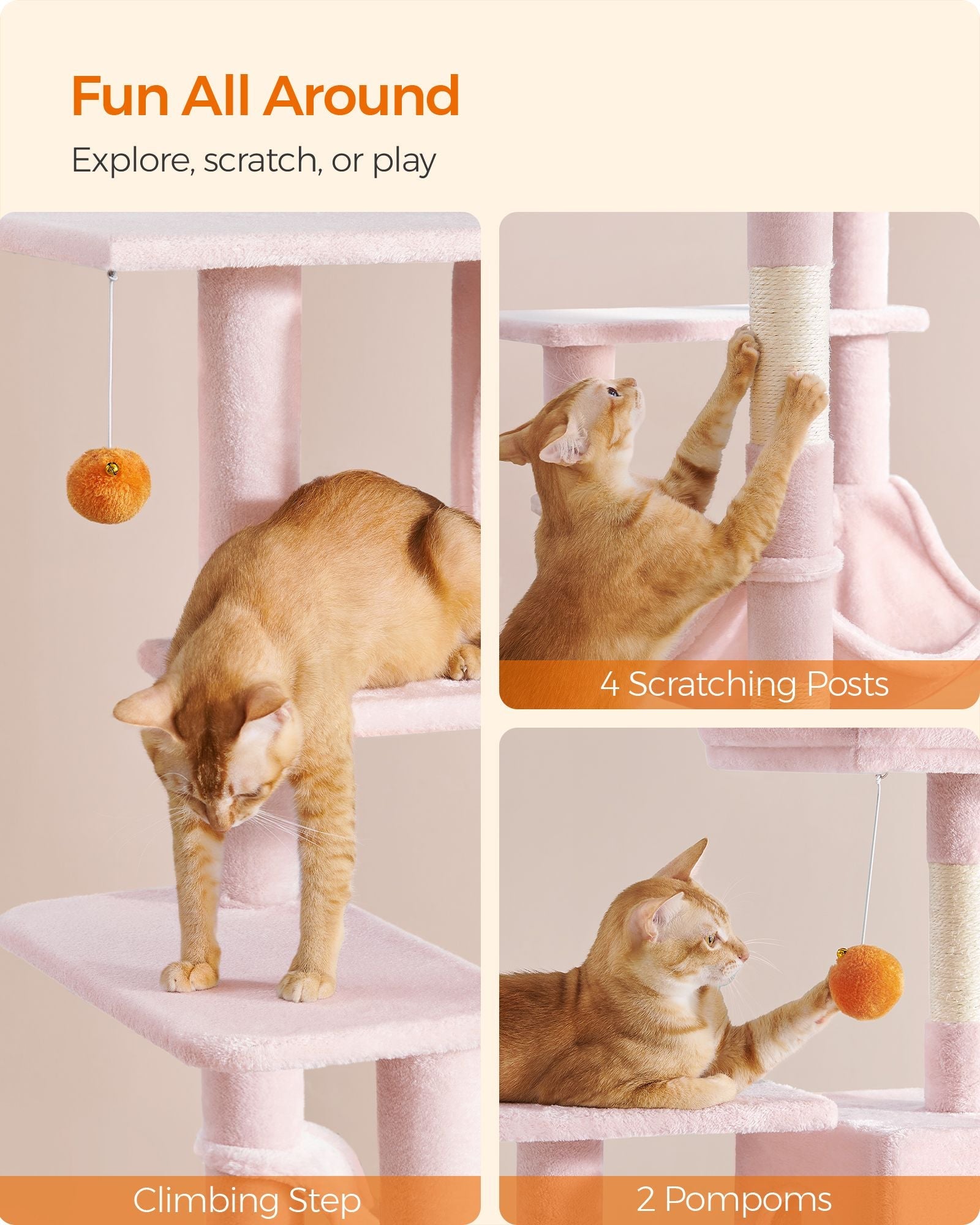 56.3-Inch Cat Tree for Indoor Cats
