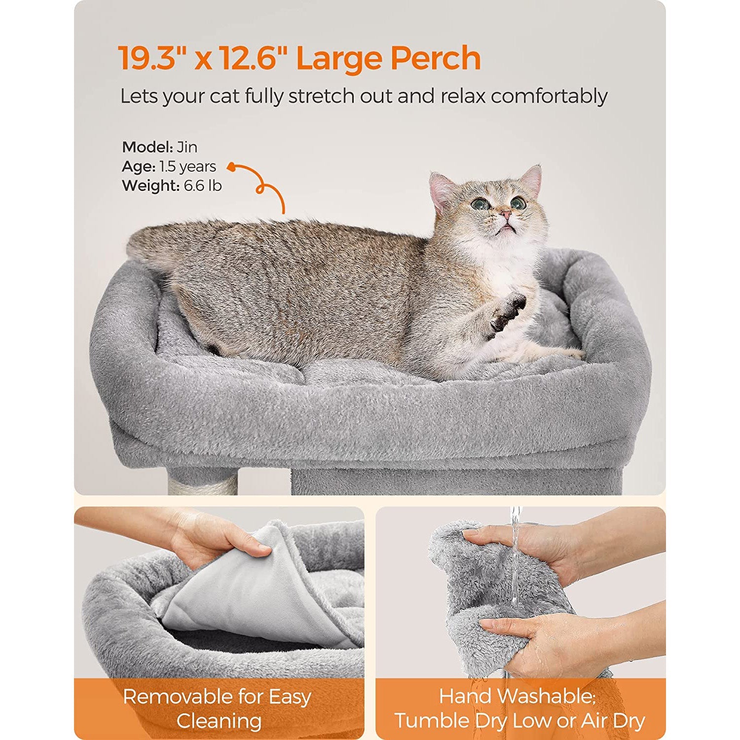 29.1-Inch Cat Tower for Medium Cats up to 11 lb