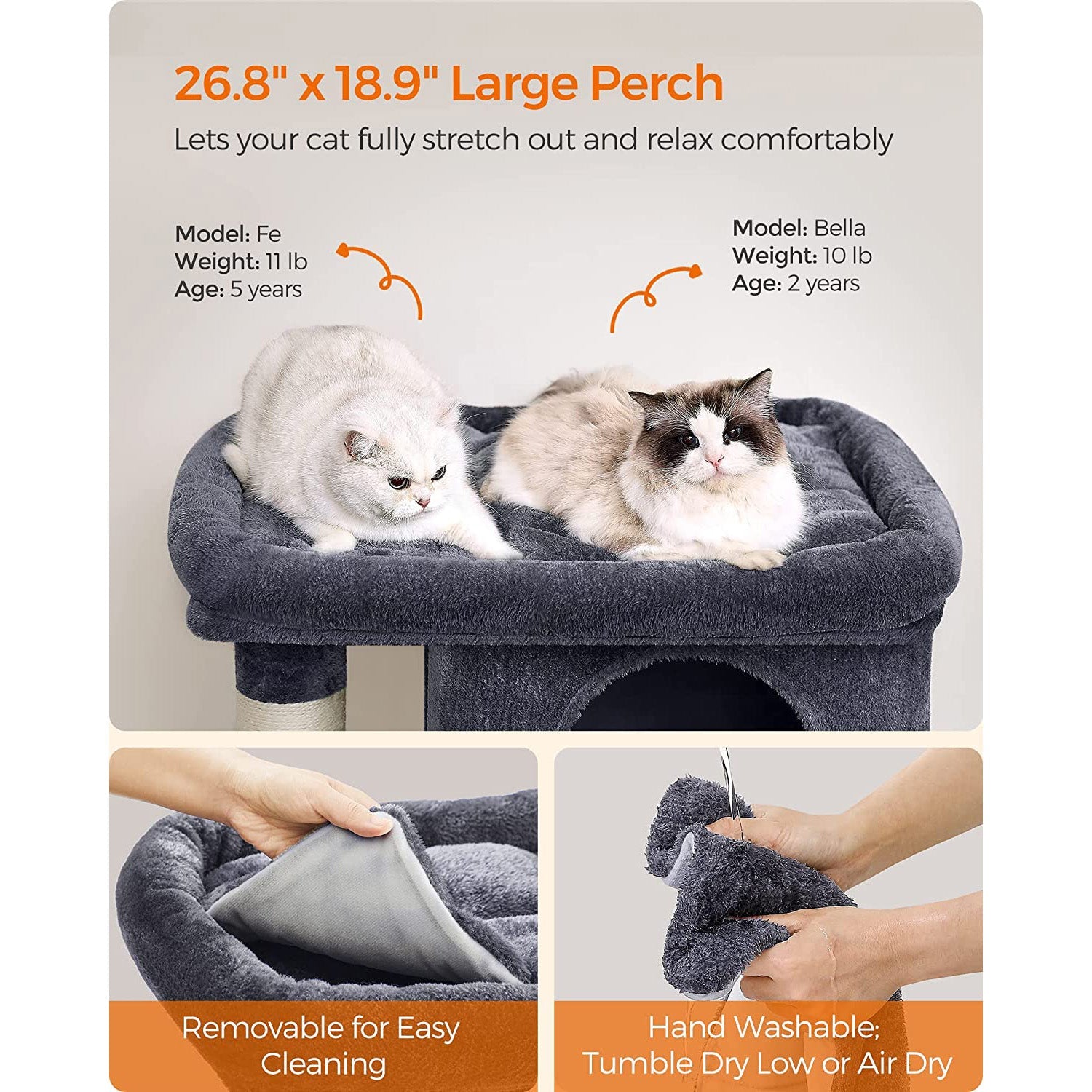 39.8-Inch Cat Tower for Extra Large Cats up to 44 lb