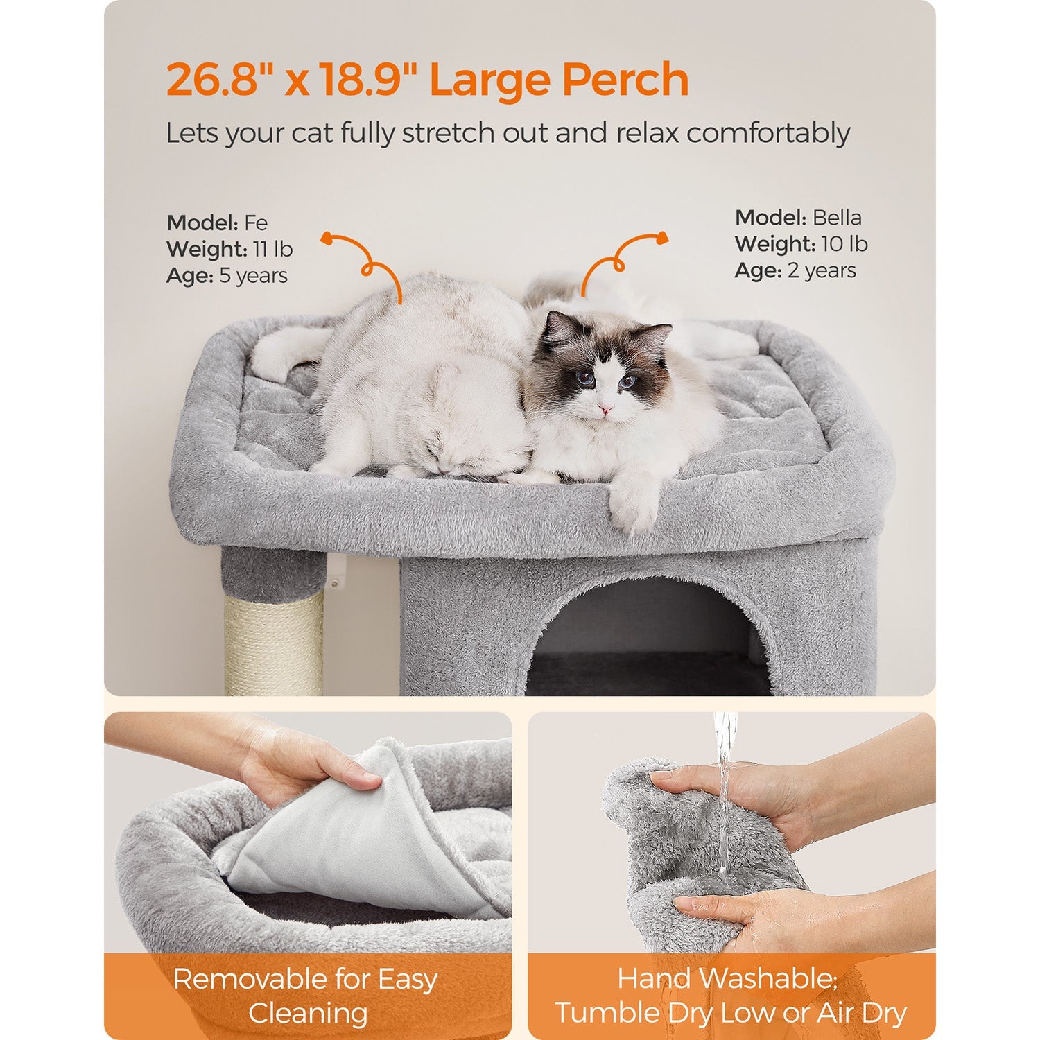 39.8-Inch Cat Tower for Extra Large Cats up to 44 lb