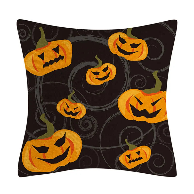 DecorBites™ Halloween Linen Cushion Cover for Living Room Decor and Sofa - Trick or Treat