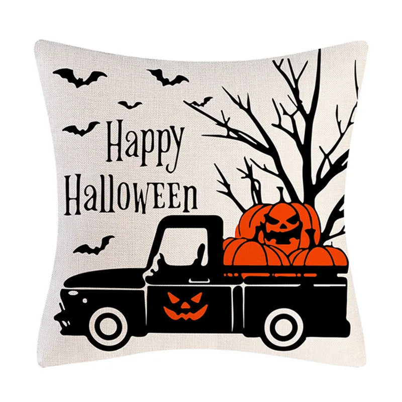 DecorBites™ Halloween Linen Cushion Cover for Living Room Decor and Sofa - Trick or Treat