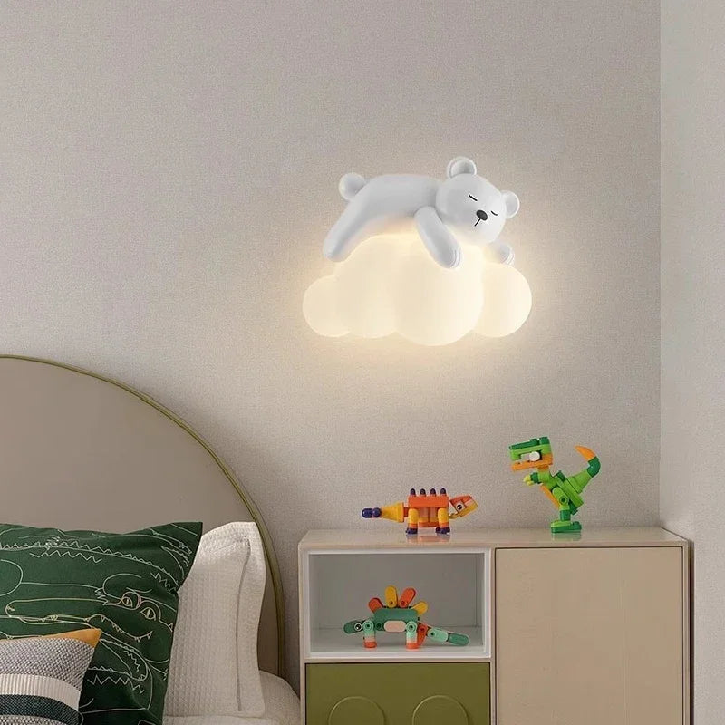 DecorBites™ Kids LED Bear Wall Lamps - Modern Princess Boy Girl Bedroom Lights