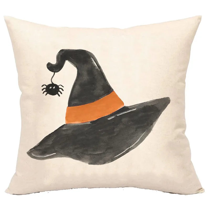 DecorBites™ Halloween Linen Cushion Cover for Living Room Decor and Sofa - Trick or Treat