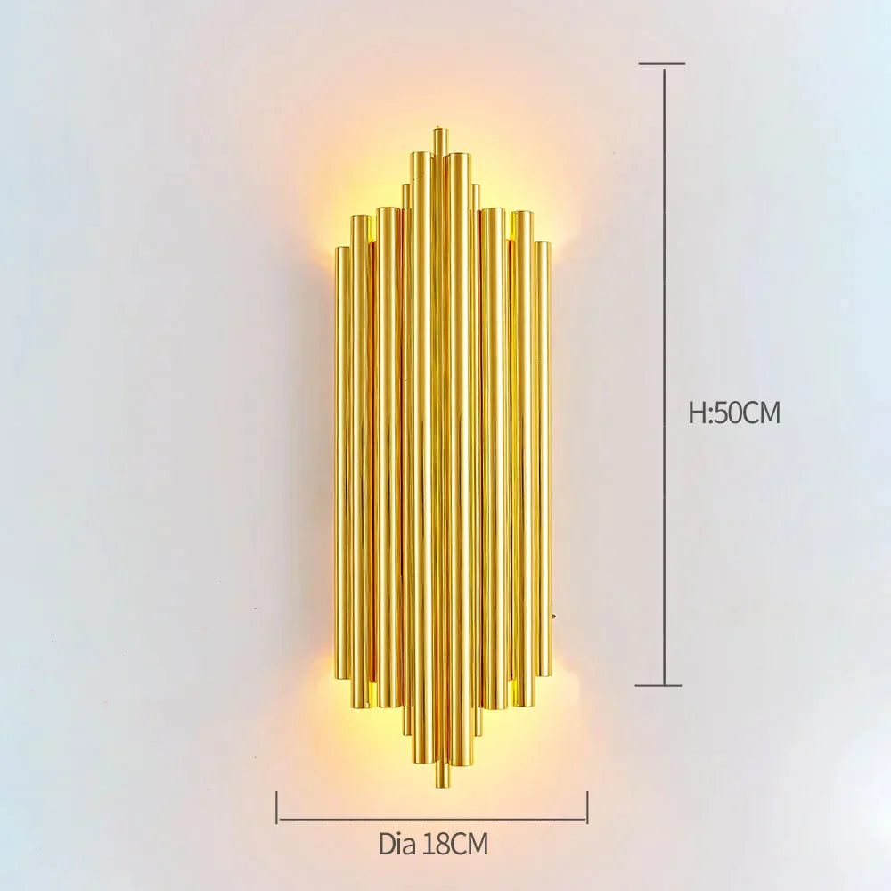 DecorBites™ Gold Crystal Wall Lights: Modern LED Sconce for Bedroom, Living Room & Bathroom