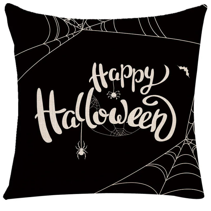 DecorBites™ Halloween Linen Cushion Cover for Living Room Decor and Sofa - Trick or Treat