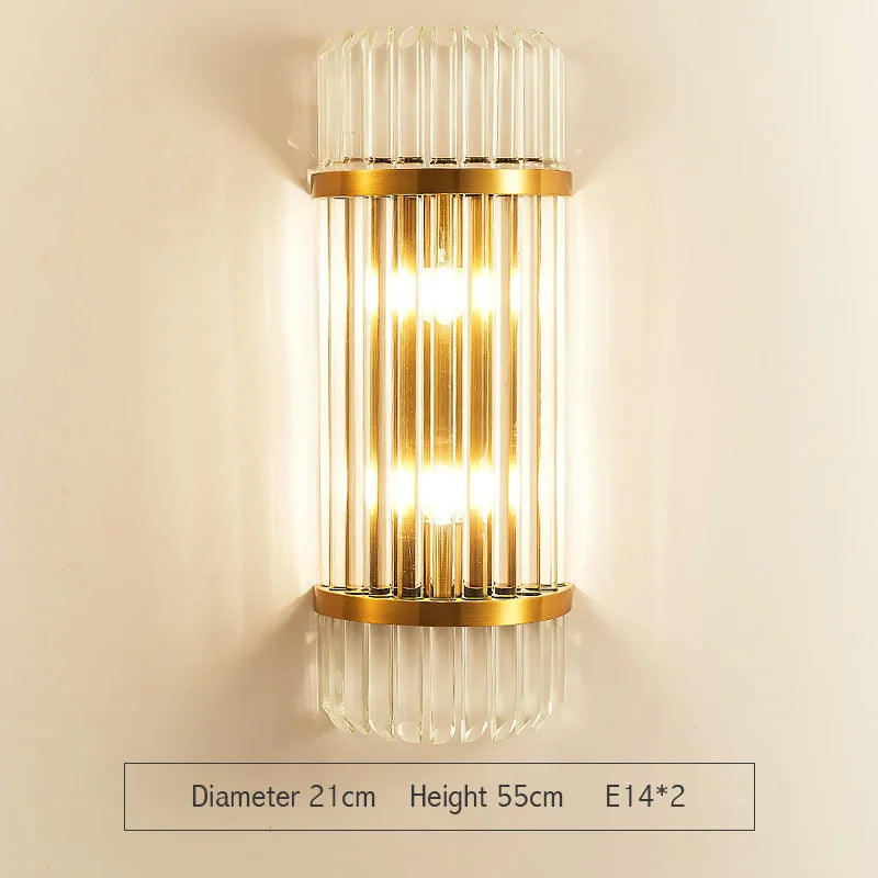 DecorBites™ Gold Crystal Wall Lights: Modern LED Sconce for Bedroom, Living Room & Bathroom