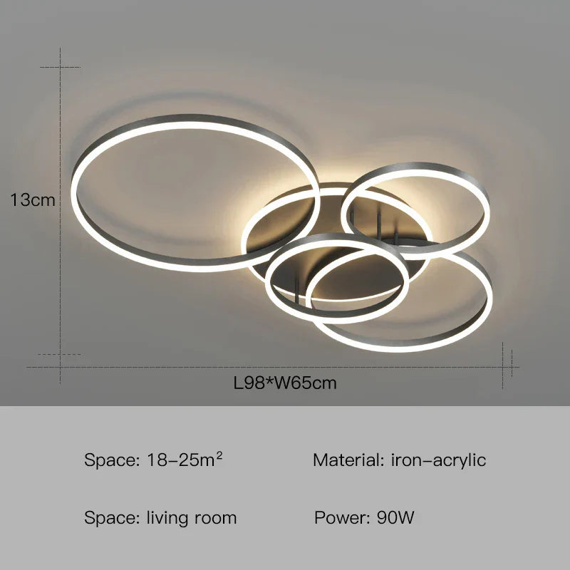 DecorBites™ LED Ceiling Chandelier Rings Pendant Light - Minimalist Home Lighting