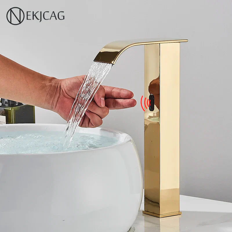 DecorBites™ High Style Smart Sensor Bathroom Basin Faucet Cold Hot Mixer Waterfall Tap