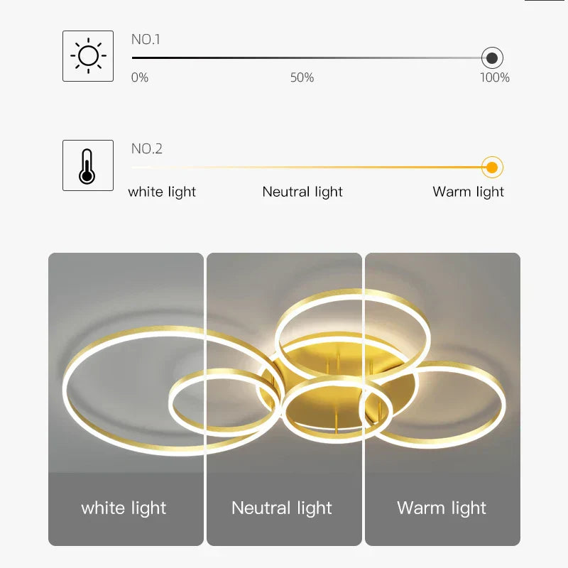 DecorBites™ LED Ceiling Chandelier Rings Pendant Light - Minimalist Home Lighting