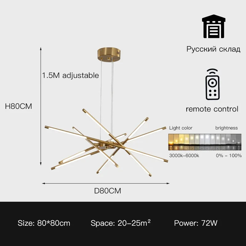 DecorBites™ Linen Ceiling Chandelier: Black Gold Pendant Lamp for Home, Office, or Restaurant