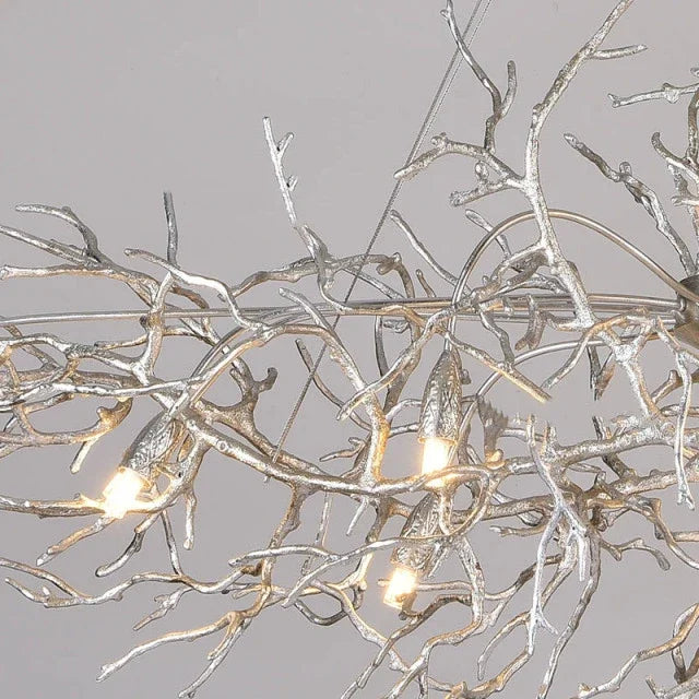 DecorBites™ LED Branch Crystal Chandelier Copper Suspension Lights Luxe Ceiling Pendant