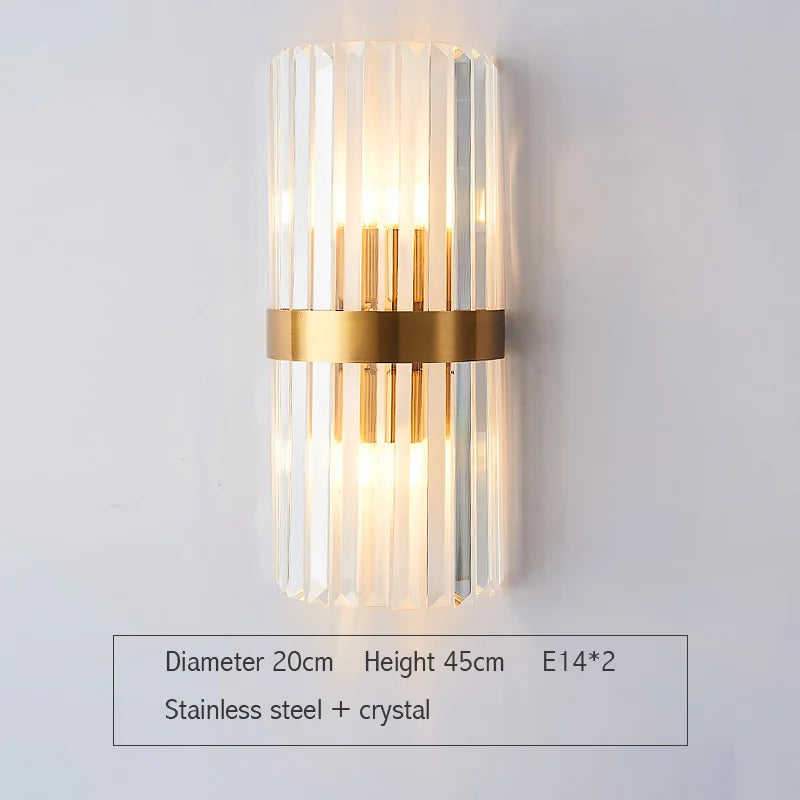 DecorBites™ Gold Crystal Wall Lights: Modern LED Sconce for Bedroom, Living Room & Bathroom