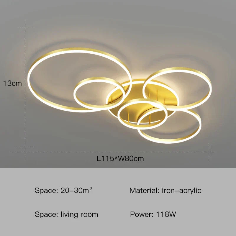 DecorBites™ LED Ceiling Chandelier Rings Pendant Light - Minimalist Home Lighting