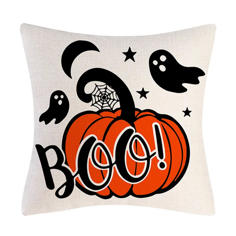 DecorBites™ Halloween Linen Cushion Cover for Living Room Decor and Sofa - Trick or Treat