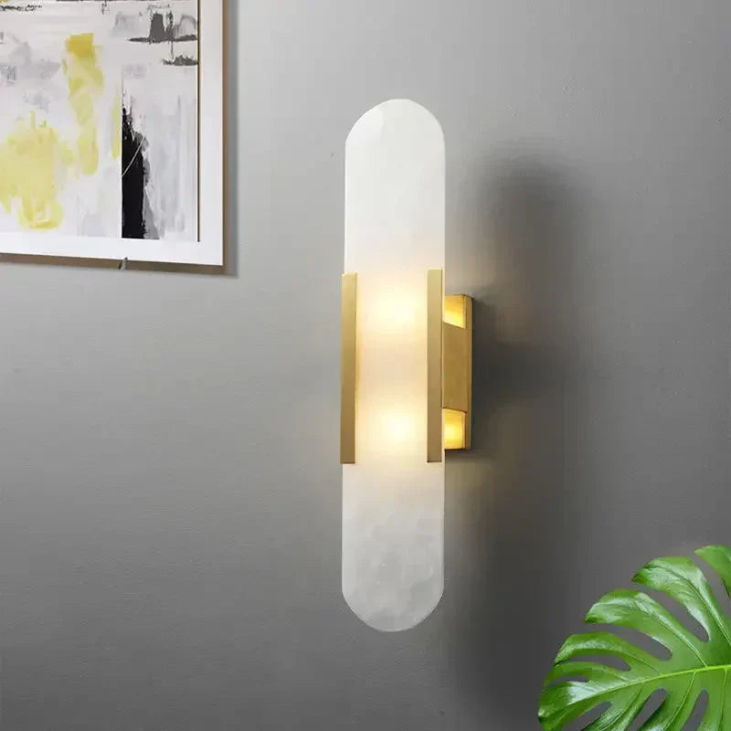 DecorBites™ Linear Marble Chandelier: Modern Circular Alabaster Pendant Light