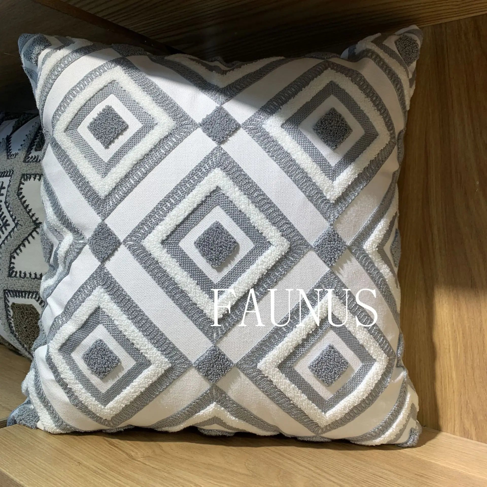 DecorBites™ Leaf Embroidered Cotton Cushion Cover Set - Home Decor Pillow Covers 45x45