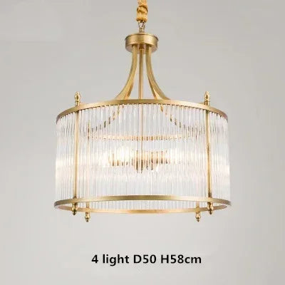DecorBites™ Golden Copper Glass Chandelier LED Ceiling Pendant Light
