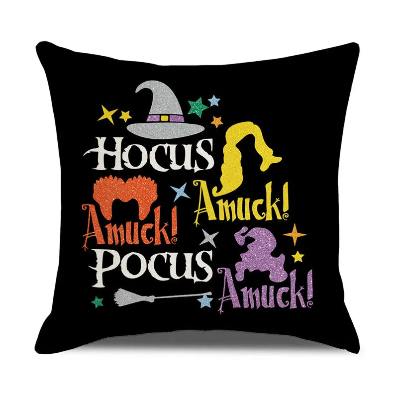 DecorBites™ Halloween Linen Cushion Cover for Living Room Decor and Sofa - Trick or Treat