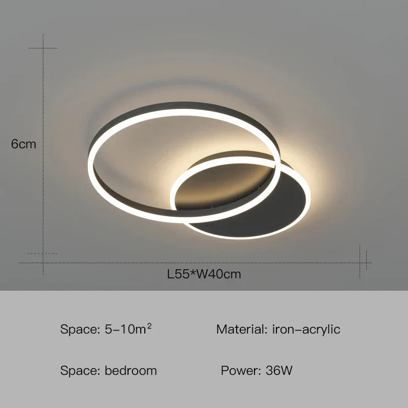 DecorBites™ LED Ceiling Chandelier Rings Pendant Light - Minimalist Home Lighting