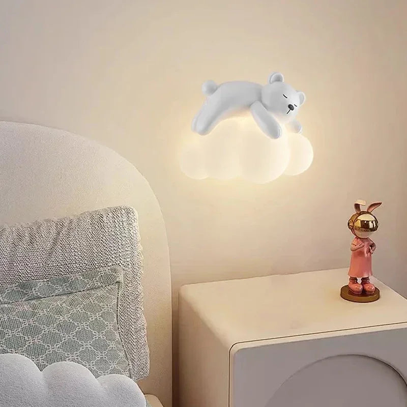 DecorBites™ Kids LED Bear Wall Lamps - Modern Princess Boy Girl Bedroom Lights