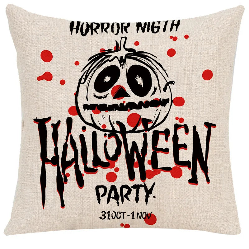 DecorBites™ Halloween Linen Cushion Cover for Living Room Decor and Sofa - Trick or Treat